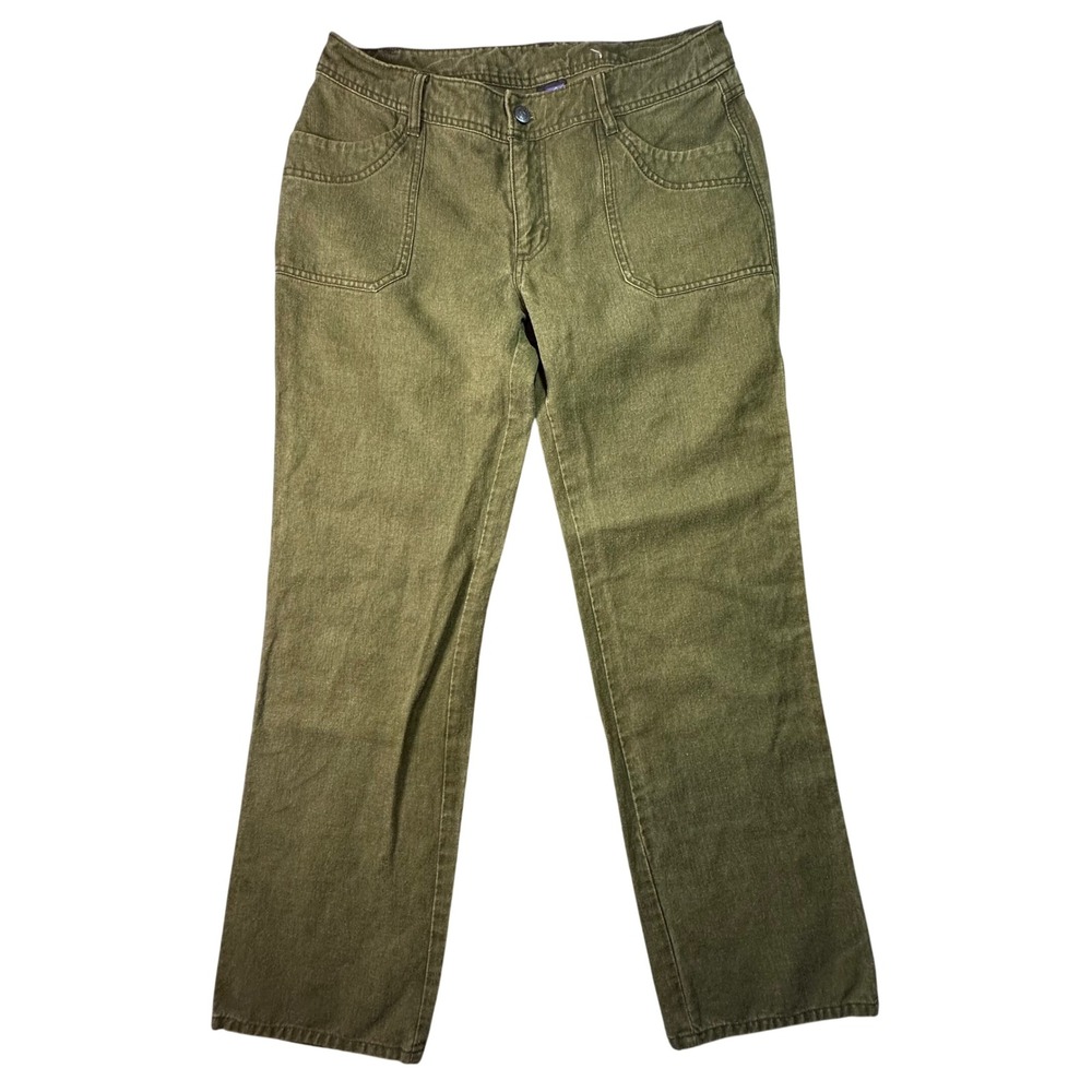 Patagonia‎ Women Straight Leg Utility Pants Gorpcore Size 8P Olive Green Casual